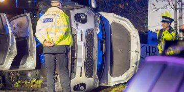 Car overturns in dramatic crash near Chippenham as 999 crews rush to scene