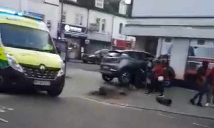 Woman injured after crashing car into building in Swindon town centre