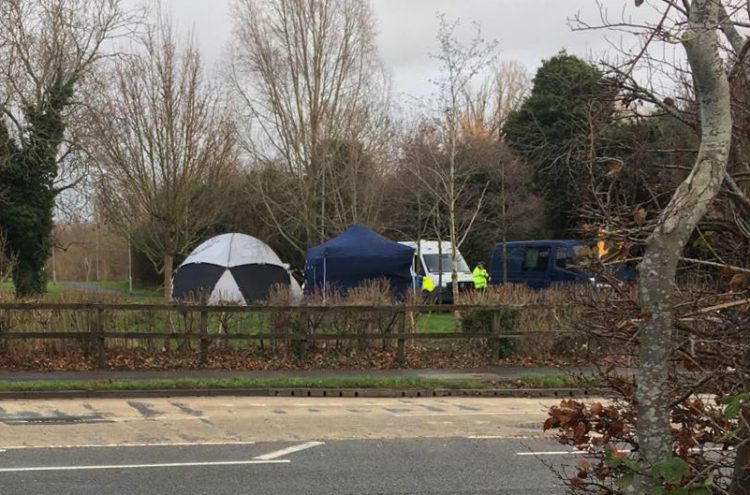 Wiltshire Police specialist search officers set up near old canal in Swindon