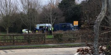 Wiltshire Police specialist search officers set up near old canal in Swindon