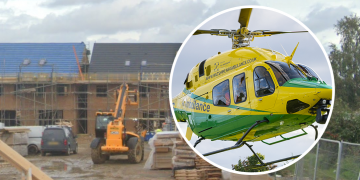 Air ambulance scrambled after worker ‘falls from ladder’ on building site