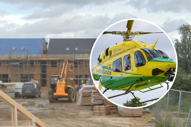 Air ambulance scrambled after worker ‘falls from ladder’ on building site