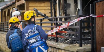 Forensics arrive at fire-struck Chippenham home as police launch probe