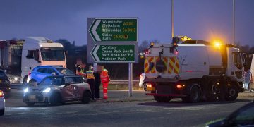 Traffic delays on Chippenham roundabout after lorry and car collide
