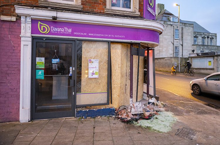 Driver ploughs car through front of Trowbridge restaurant in dramatic smash