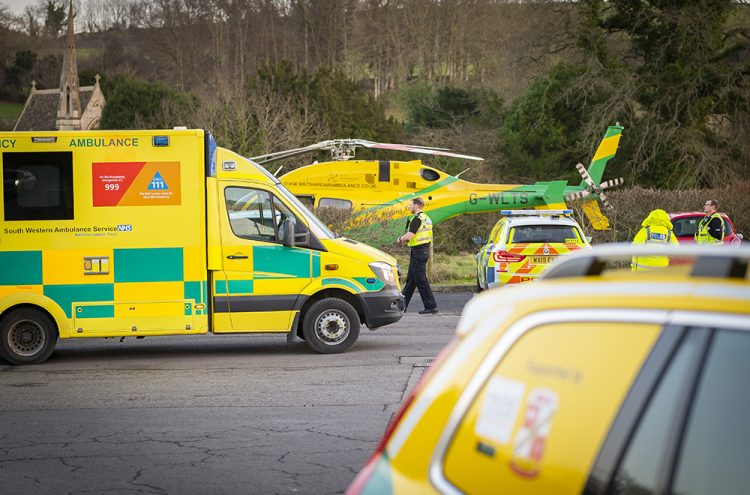 Air ambulance called to crash as biker injured outside A4 petrol station