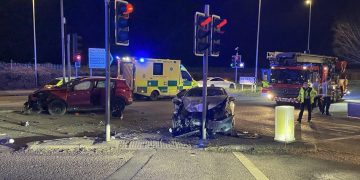 Two cars destroyed in evening smash on Queens Drive in Swindon
