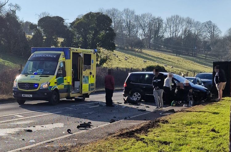 Air ambulance lands after cars involved in crash on A303 near Chicklade
