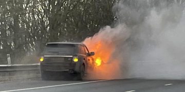 Motorists may face M4 delays as Range Rover bursts into flames