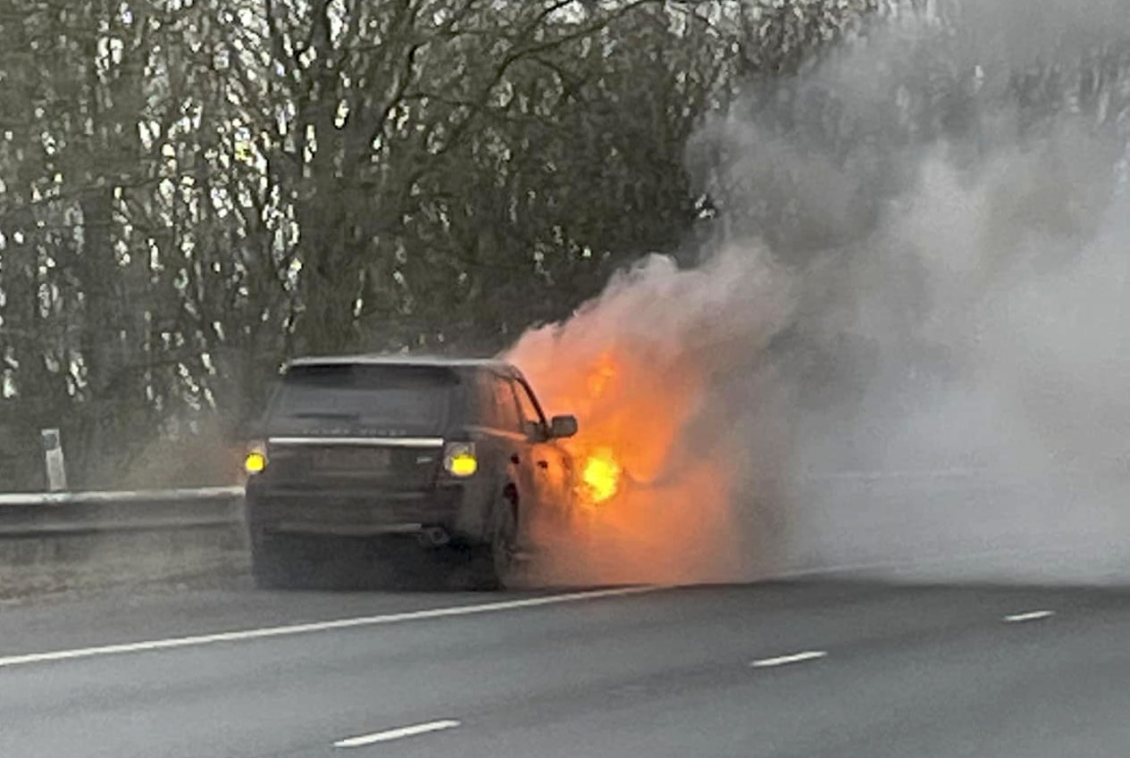 Motorists may face M4 delays as Range Rover bursts into flames