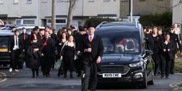 Hundreds of mourners line Swindon streets to say final goodbye to Owen Dunn