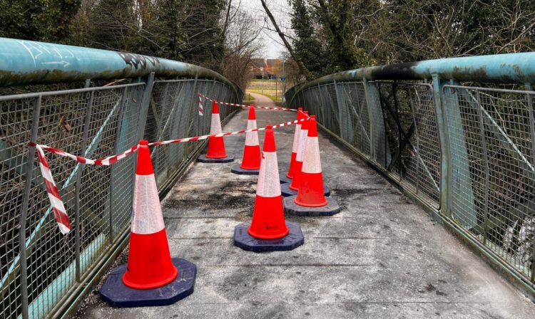 ‘Stolen’ motorbike ridden onto Chippenham footbridge and set on fire