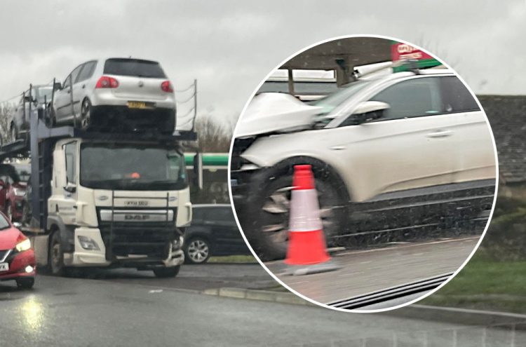 Casualty in hospital after head-on Melksham crash involving car transporter