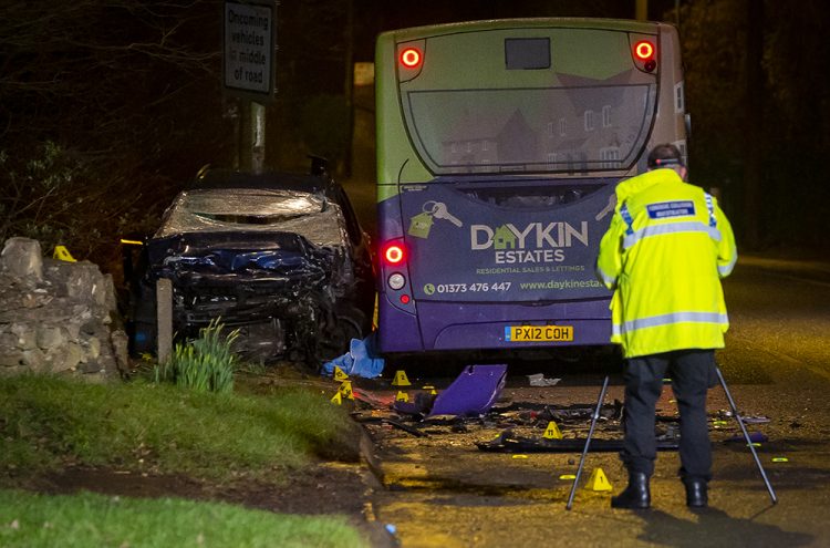 Pictures reveal scale of head-on collision in Box as woman, 40s, critically wounded