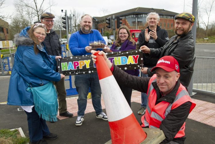 Swindon residents host THIRD birthday party for set of roadworks