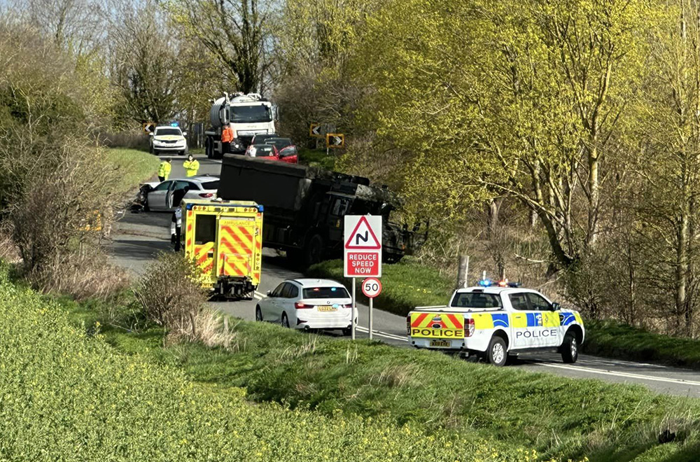 Road traffic collision involving army truck closes A345 near Netheravon