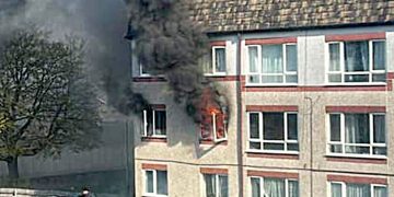 Smoke billows from block of flats in Tidworth during serious blaze