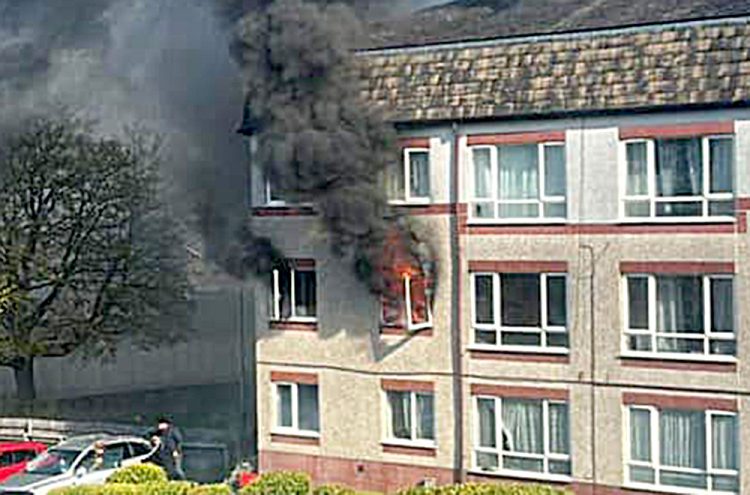 Smoke billows from block of flats in Tidworth during serious blaze