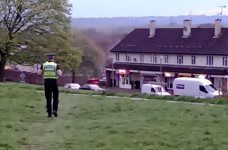 Police officers patrol Swindon estate after teenage boy shot in attack