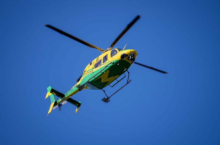 Serious crash involving motorcycle shuts A36 as air ambulance lands