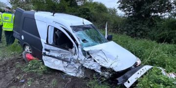 Man arrested after A420 crash leaves two people in hospital