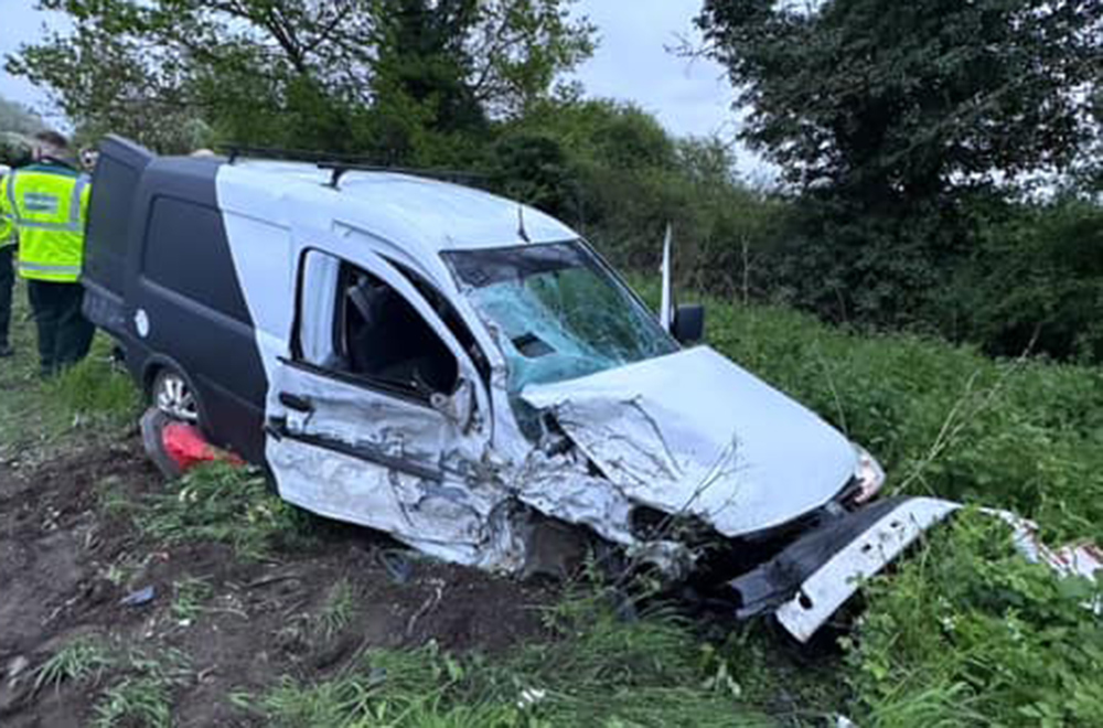 Man arrested after A420 crash leaves two people in hospital
