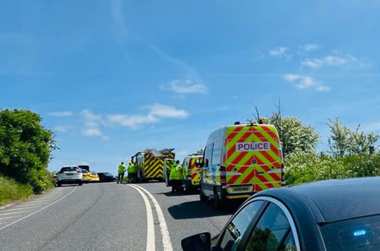 Three people injured in two-vehicle crash on A4 near Avebury