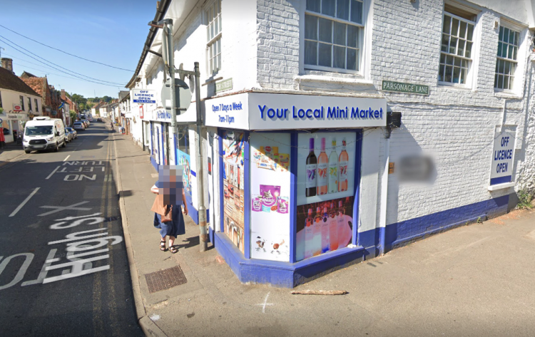 Crime scene at village shop in Lambourn after early morning burglary