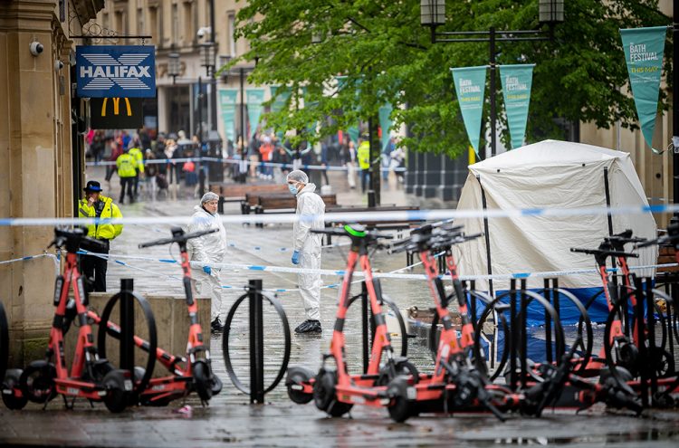 Three people arrested after man 'stabbed to death' Bath city centre