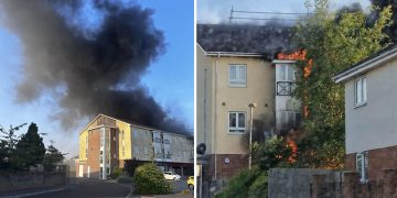 Firefighters battle huge blaze involving block of flats in Amesbury