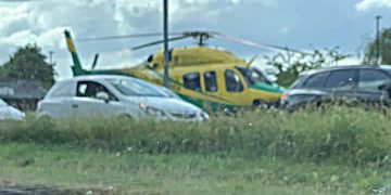 Air ambulance lands on Great Western Way verge for serious incident