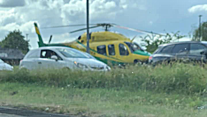 Air ambulance lands on Great Western Way verge for serious incident
