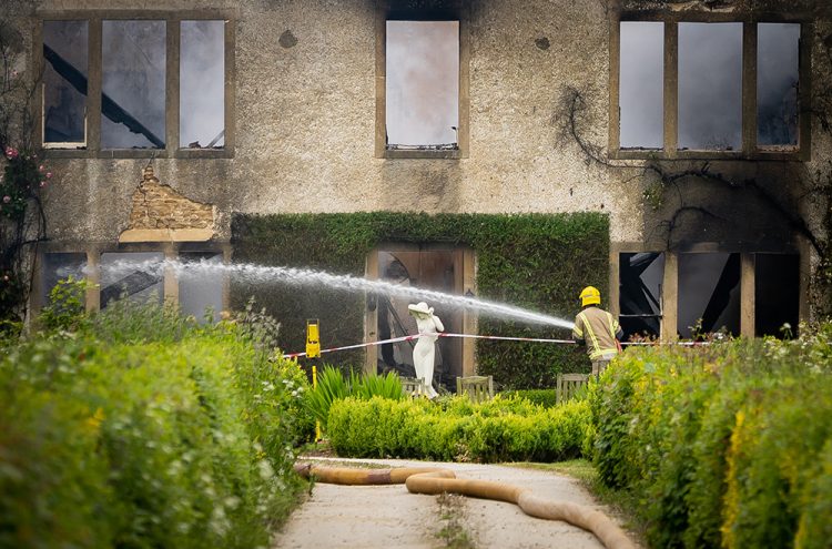 Grade 2 listed farmhouse in Wiltshire countryside destroyed in blaze