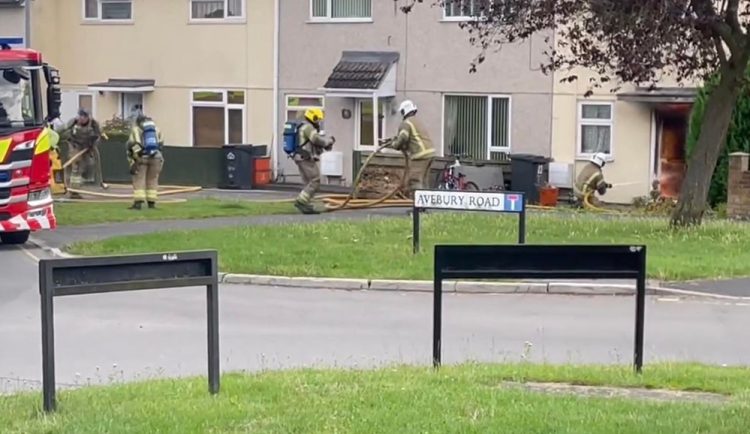 Fire crews rush to tackle raging house fire on Swindon estate