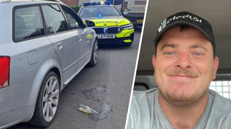 Driving ban for drunk seen in car ‘headbutting steering wheel’