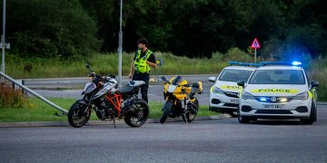 Motorcyclist crashes into roundabout ditch because ‘she didn’t see it’