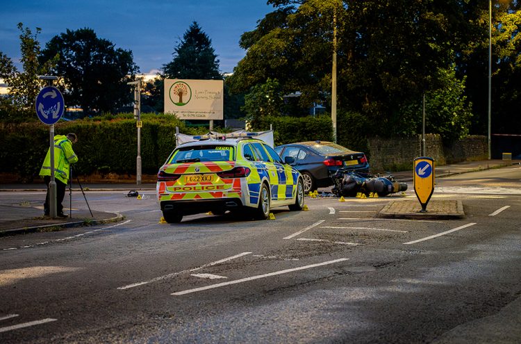 Motorcyclist killed in crash with car on major Swindon route
