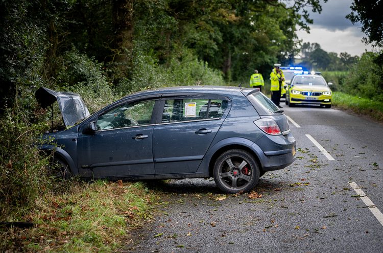 Four-year-old airlifted after driver ploughs car into tree near Swindon