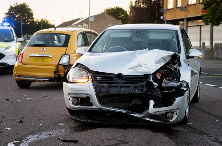 Crash involving two cars in Chippenham partially blocks route