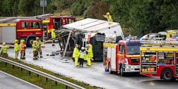 Two women killed on M4 in Wiltshire after lorry overturns and crushes car