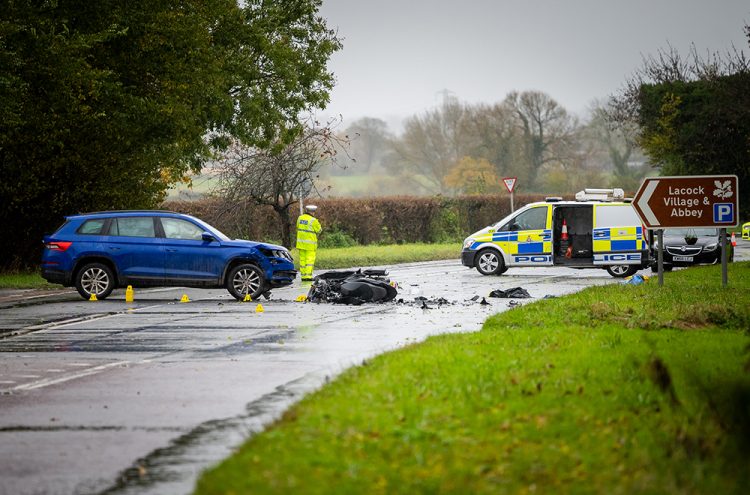 Motorcyclist killed in crash with car on A350 junction near Lacock