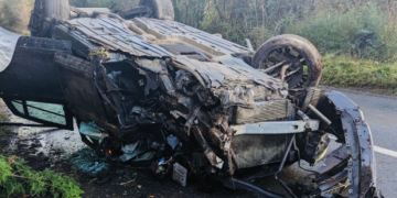 BMW driver arrested after crashing into tree during overtake attempt