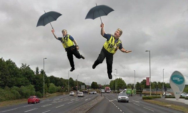 Swindon officers ‘ditch bikes for umbrellas’ during Storm Henk