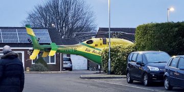 Westbury emergency: Air ambulance touches down in cul-de-sac 