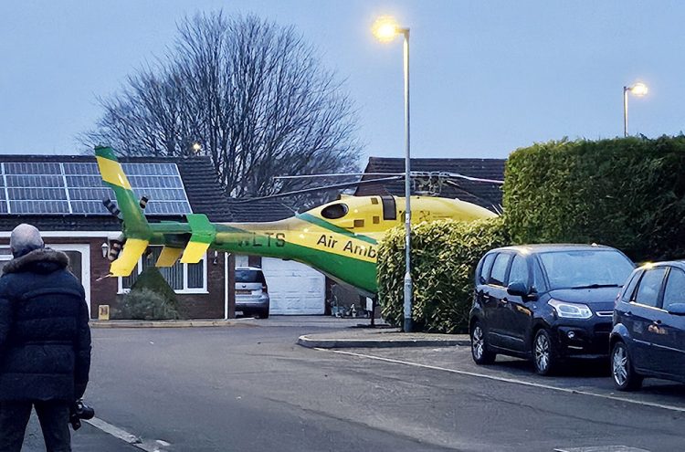 Westbury emergency: Air ambulance touches down in cul-de-sac 
