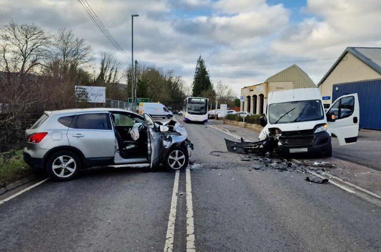 A4 closed as emergency services attend crash involving car and van