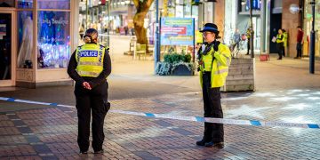 Crime scene in Swindon town centre after huge brawl breaks out