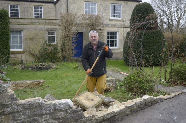 Wiltshire couple slept through crash that demolished garden wall