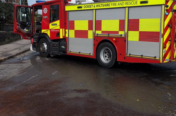Swindon road closed by fire service after vegetable oil spilt