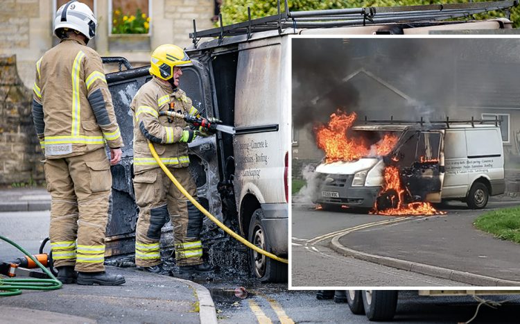 Van destroyed in Corsham fire owner s second van seized
